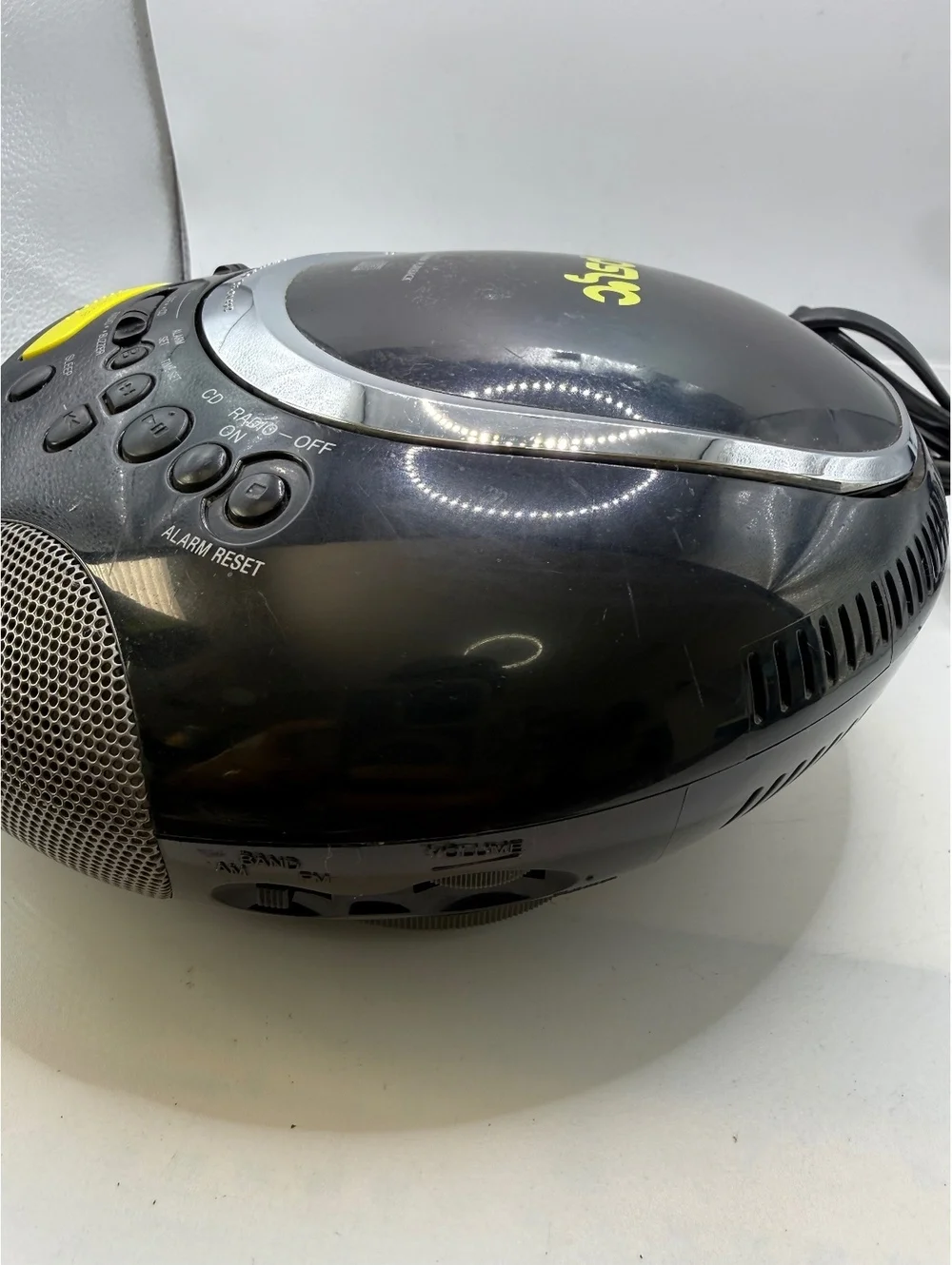Sony PSYC ICF-CD832 CD Clock Radio AM/FM Player Retro Black - Tested & Working